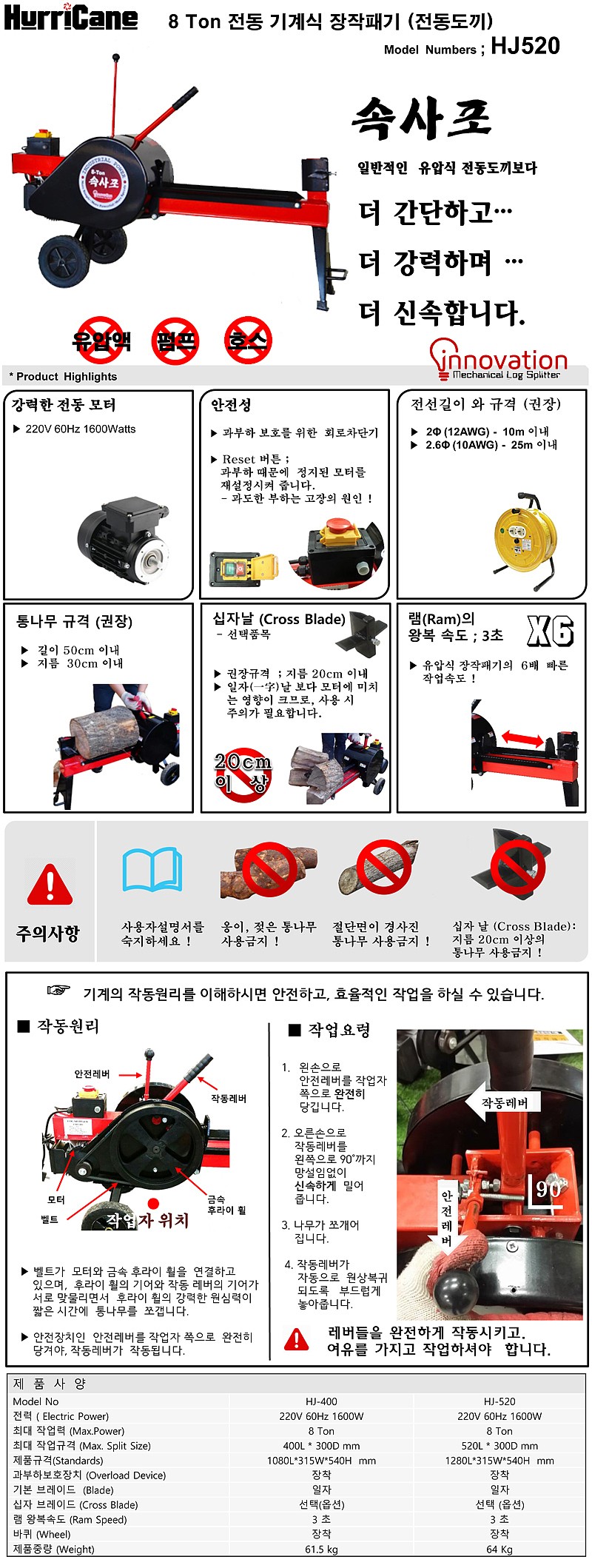 전동 장작패기 (HJ520)_상세페이지