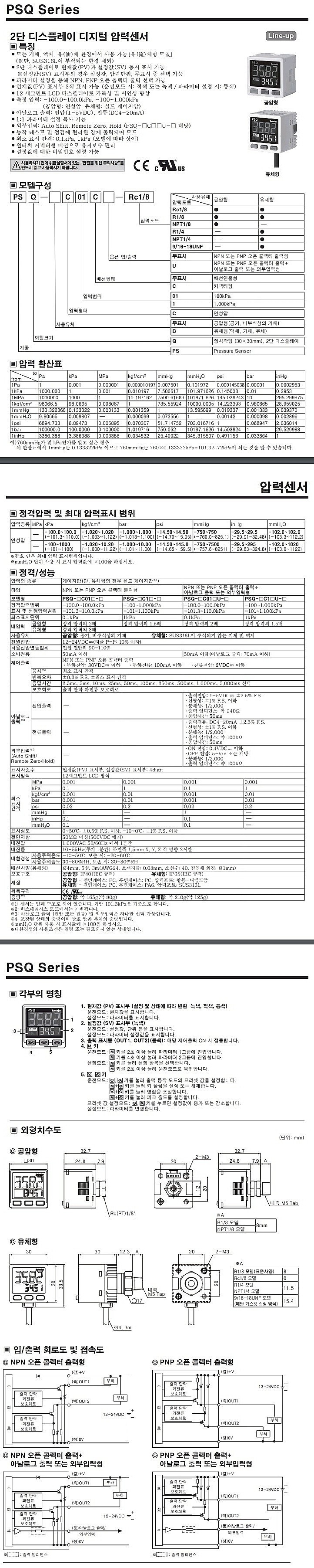 2단 디스플레이 디지털 압력센서(PSQ Series)_상세페이지