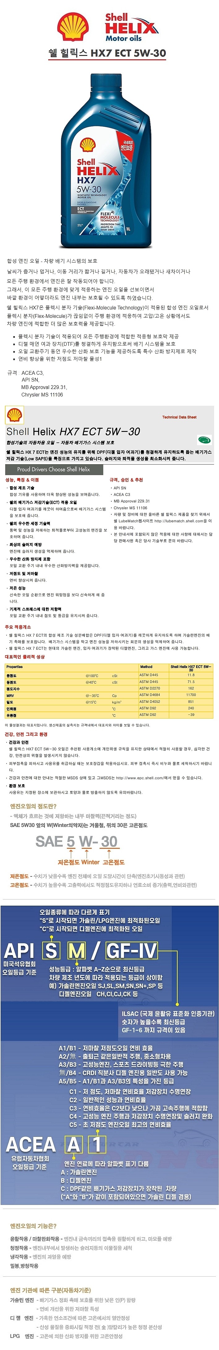 가솔린/디젤 HELIX HX7 ECT 합성 엔진오일 (5W-30)_상세페이지