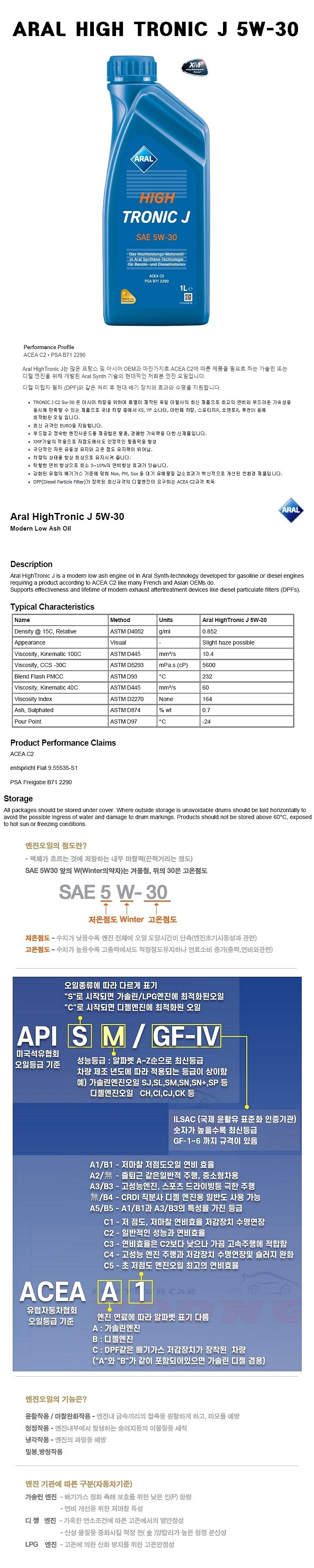 가솔린/디젤 HIGH TRONIC J 합성 엔진오일 (5W-30)_상세페이지