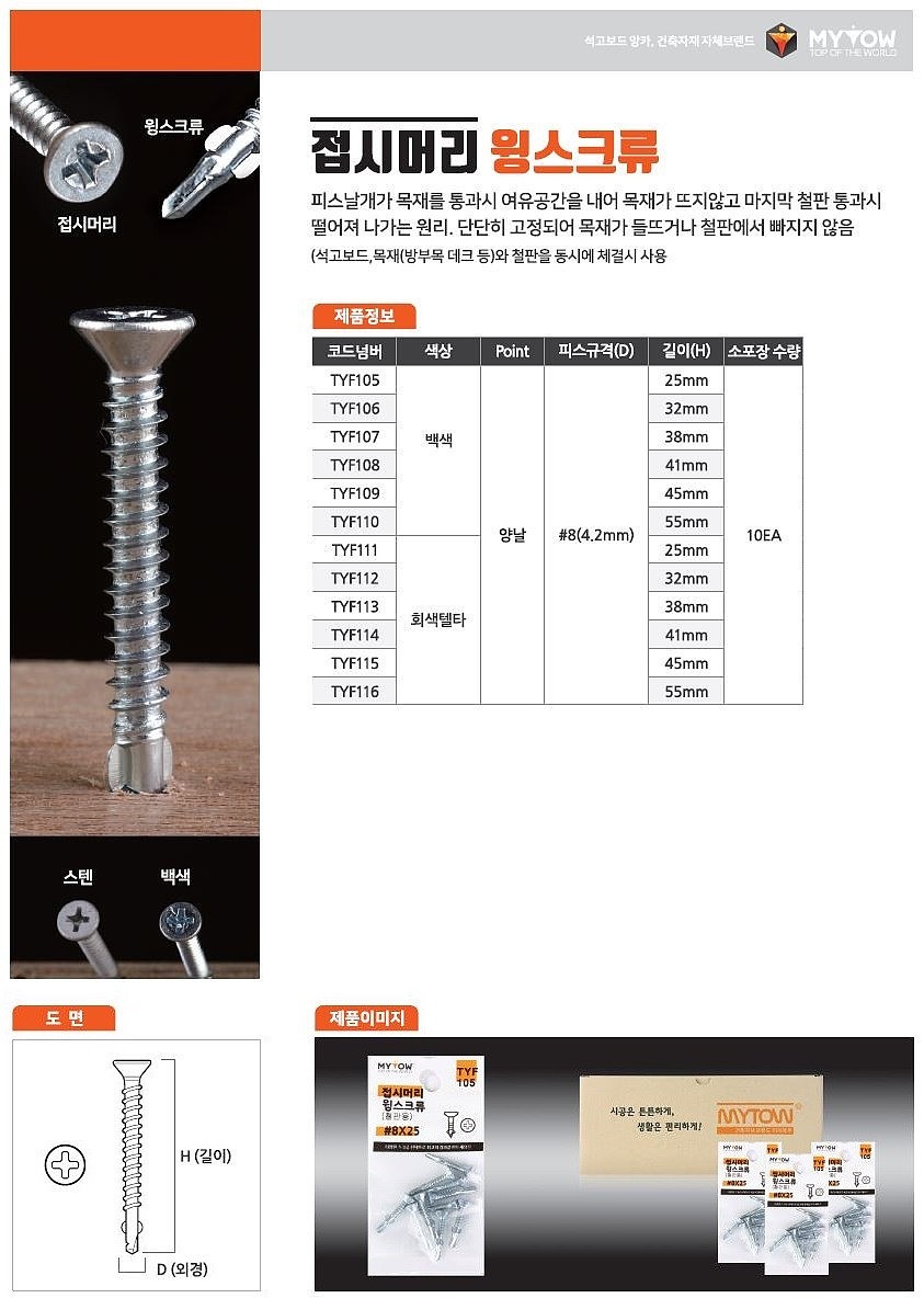 접시머리 윙스크류_상세페이지