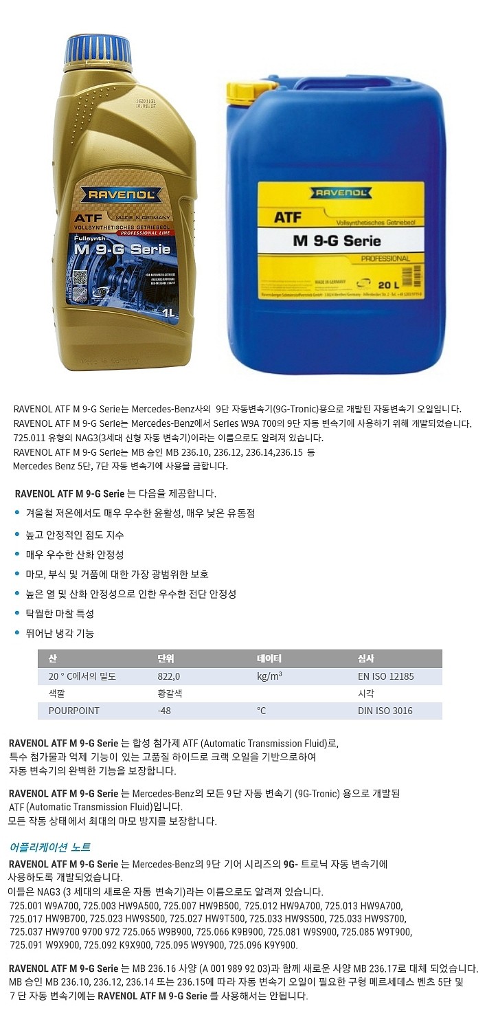 오토 미션오일 (ATF M 9 G Seire)_상세페이지