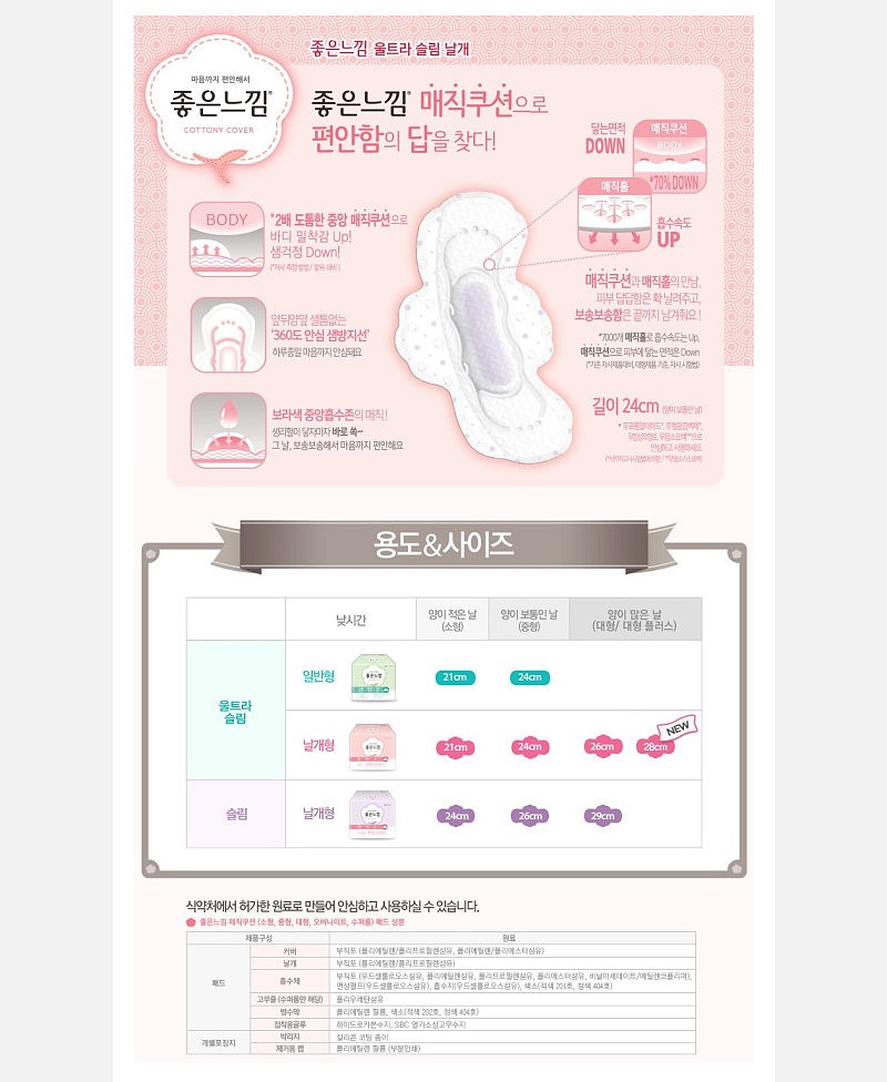 좋은느낌 울트라 생리대_상세페이지