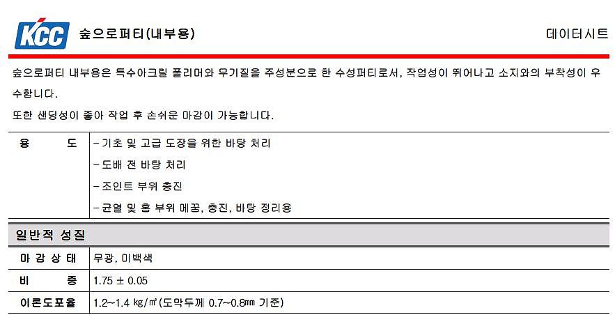 숲으로 친환경 퍼티 내부용(5/25Kg)_상세페이지