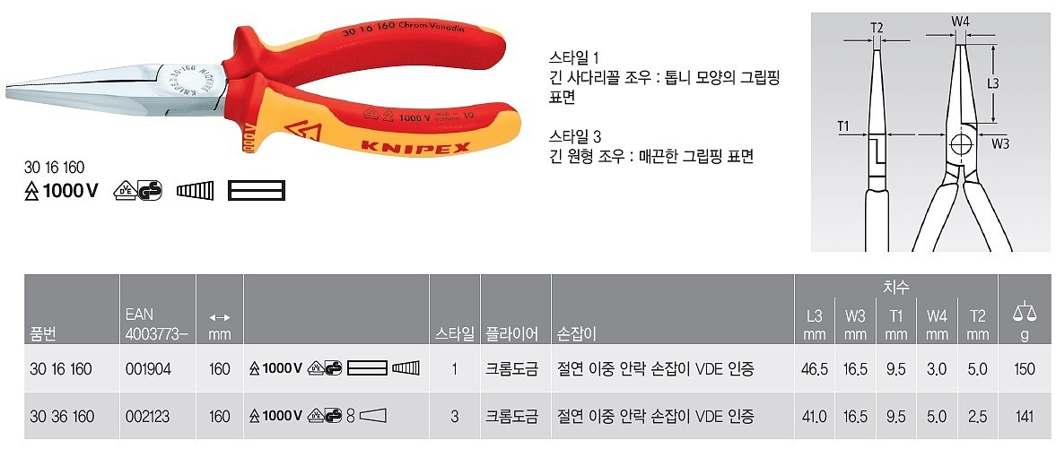 절연 롱노우즈 플라이어_상세페이지