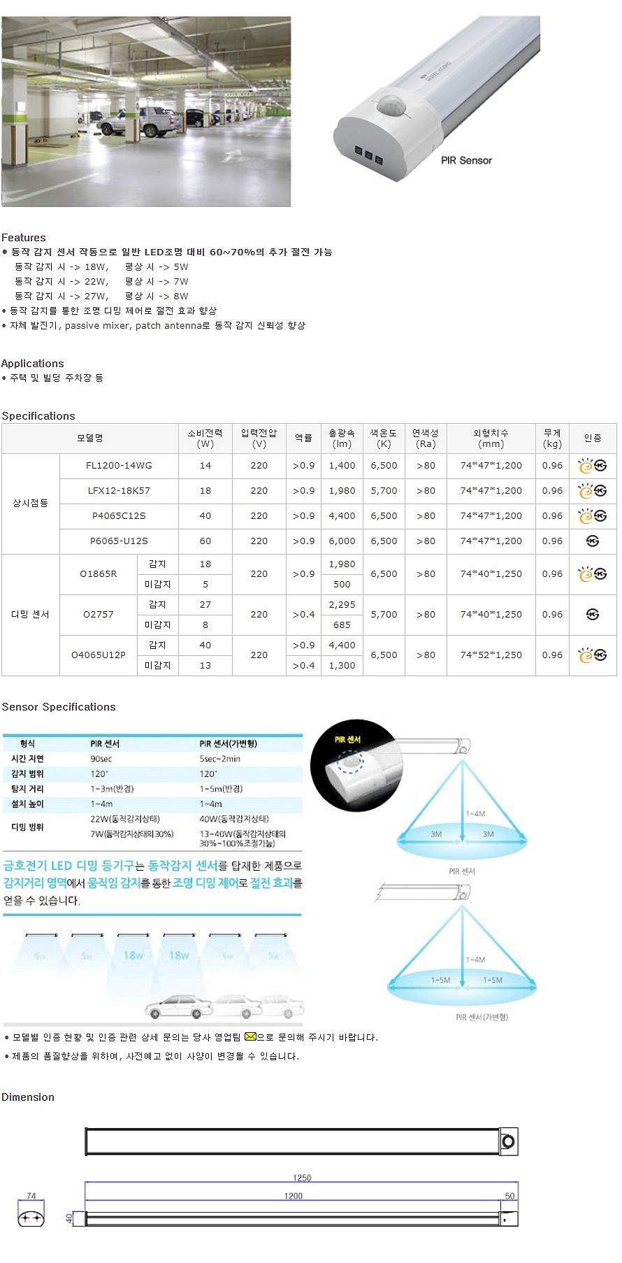 LED 상시점등 주차등기 (40W)_상세페이지