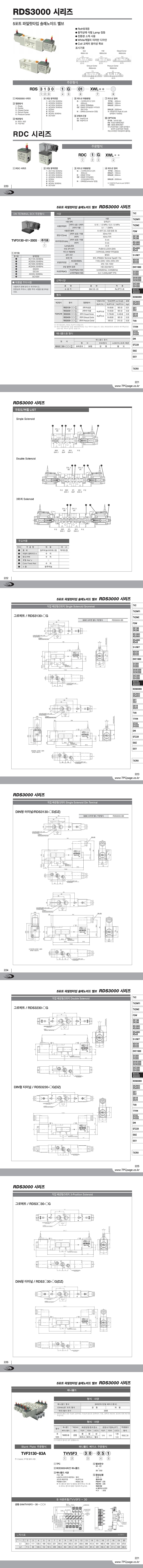 탄성체씰 5포트 파일럿 직접배관 솔레노이드 (RDS3000, 싱글, AC240V, 그로메트)_상세페이지