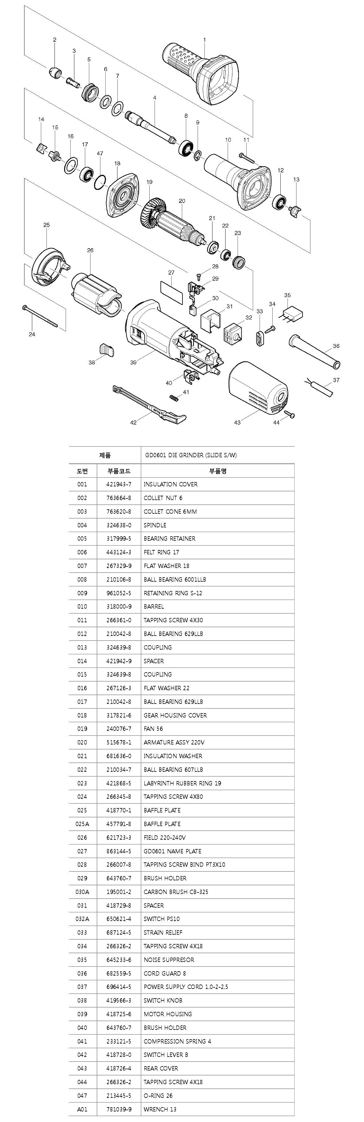핸드 그라인더 부품 (GD0601)_상세페이지