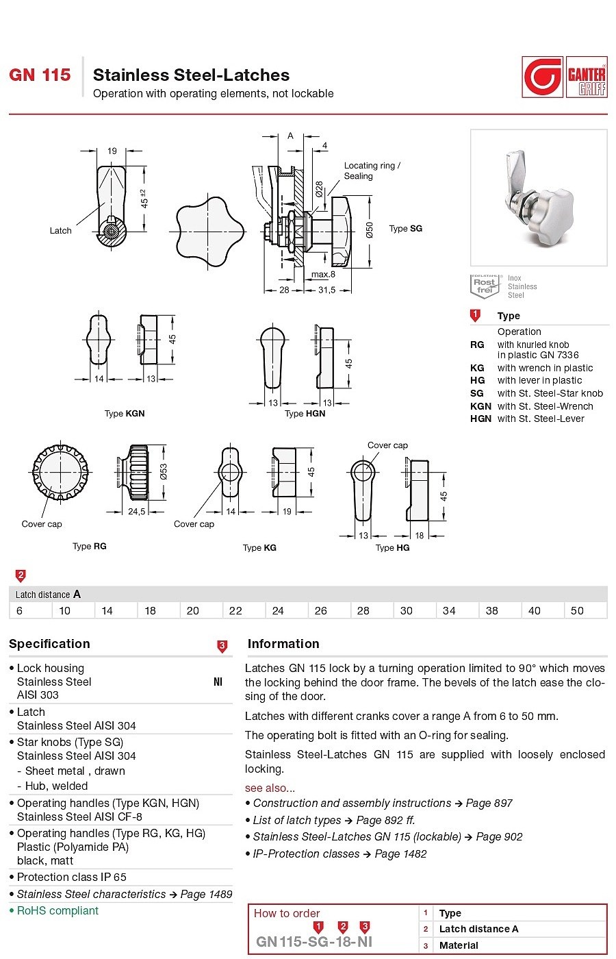 Stainless Steel Latches (GN 115)_상세페이지