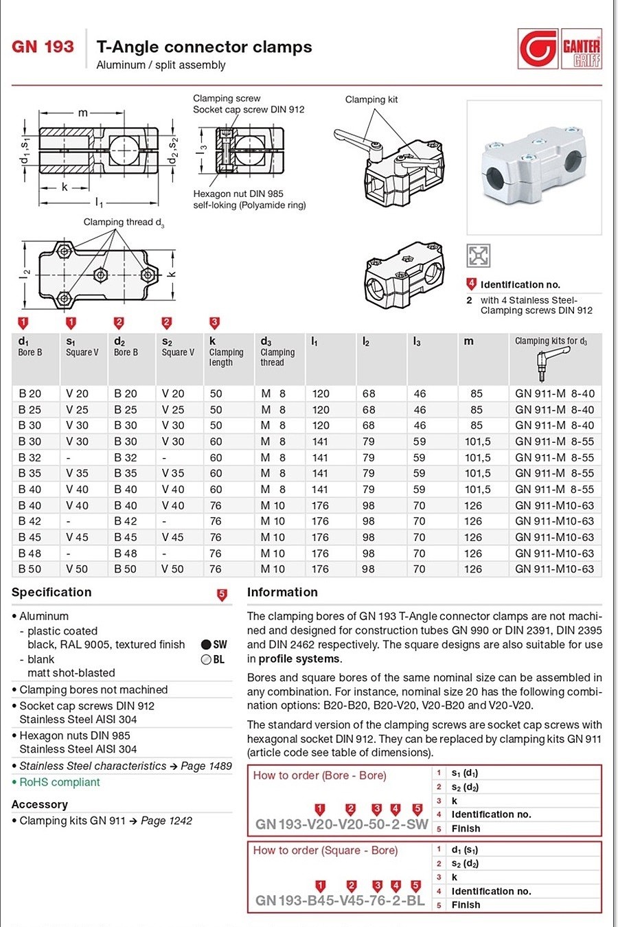 T-Angle connector clamps (GN 193)_상세페이지