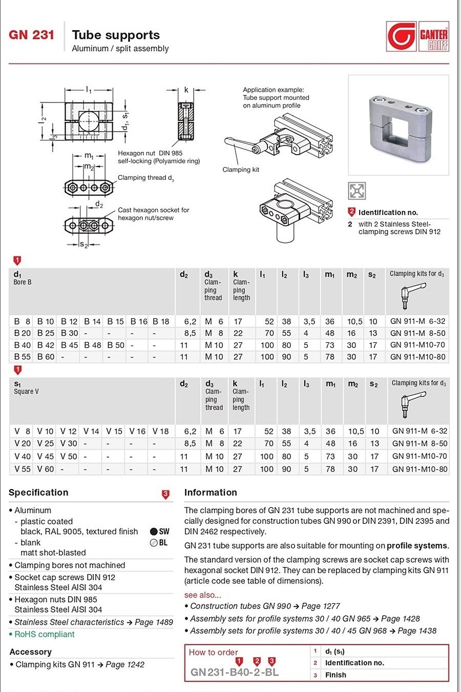 Tube supports (GN 231)_상세페이지