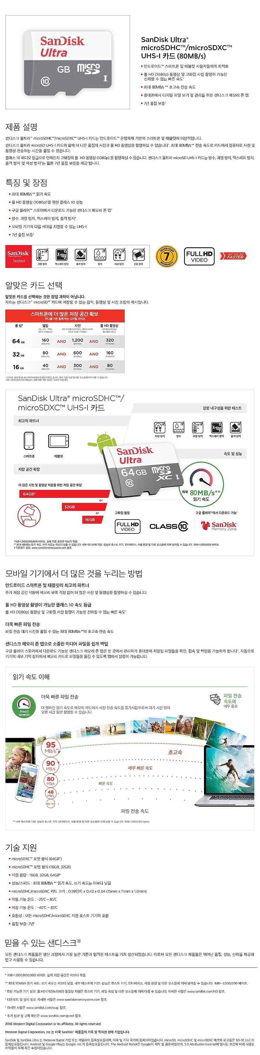 Micro SDHC 카드 UHS-I (16/32/64/128GB)_상세페이지