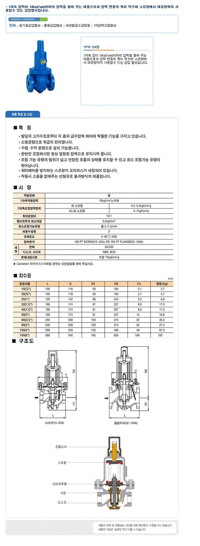 감압밸브 (YPR-2A/플랜지형)_상세페이지