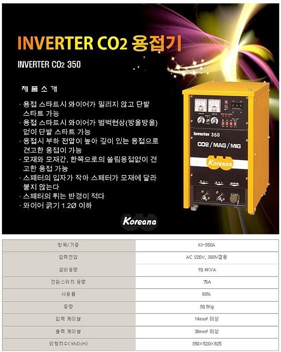 인버터 CO2 용접기 (CO2 350A)_상세페이지