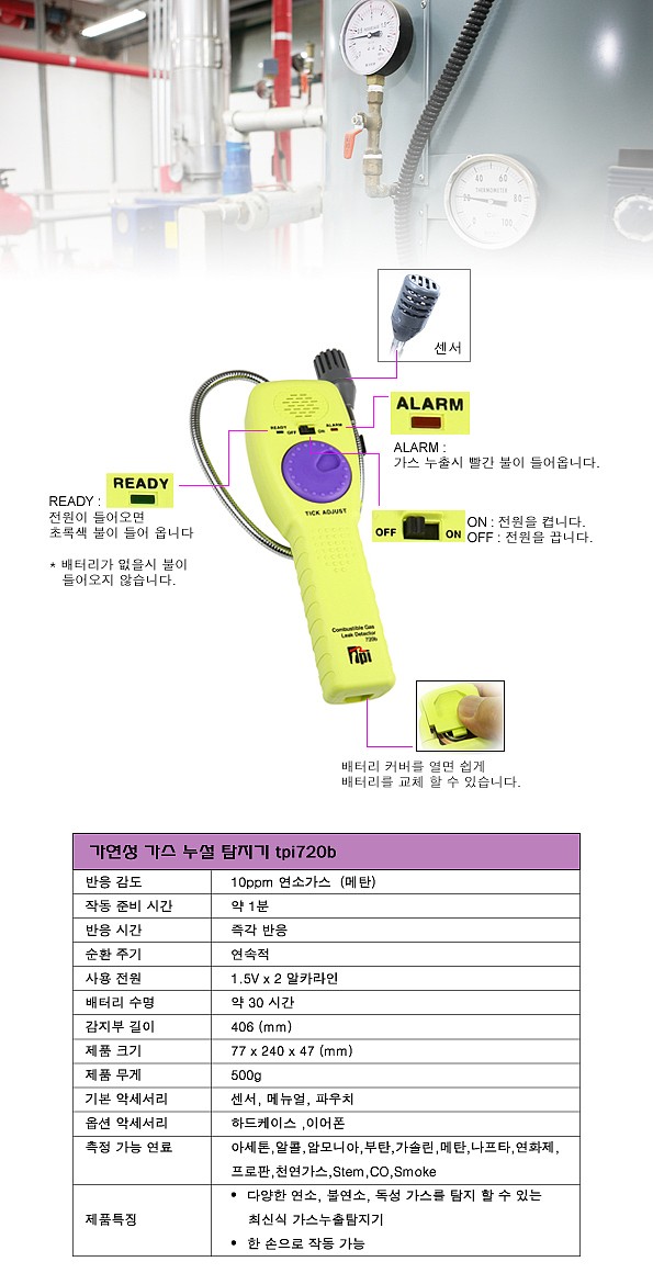 가스 누설 탐지기 (TPI-720B)_상세페이지