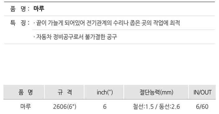롱노우즈 플라이어 (2606)_상세페이지