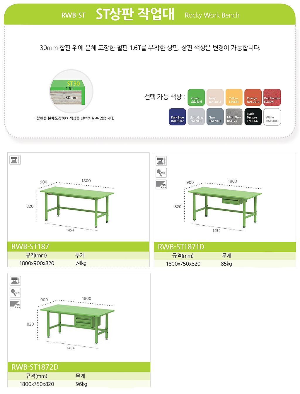 스틸 작업대 (RWB-ST187 Series)_상세페이지
