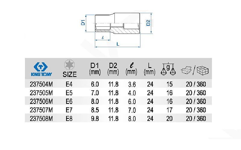 1/4인치 6각 별소켓 (2375M)_상세페이지