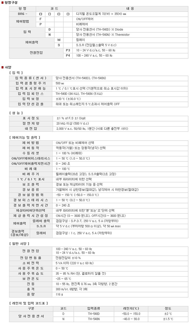 디지털 온도조절계(BR6 Series)_상세페이지