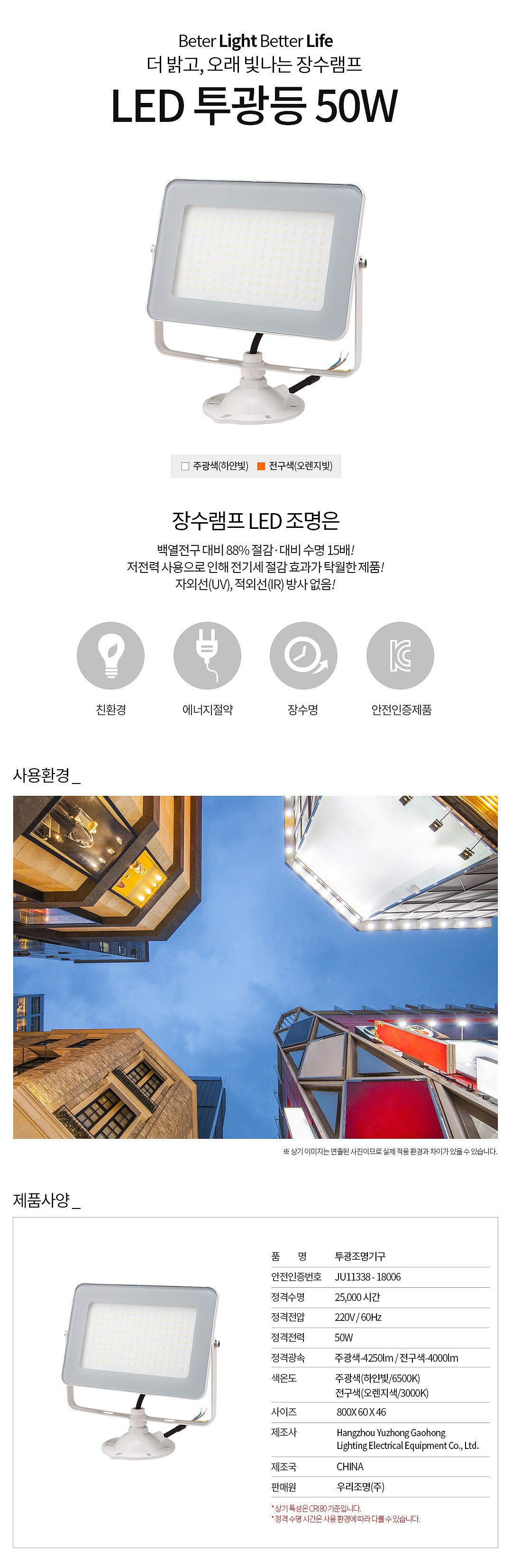 LED 사각투광기 (50W, 백색)_상세페이지