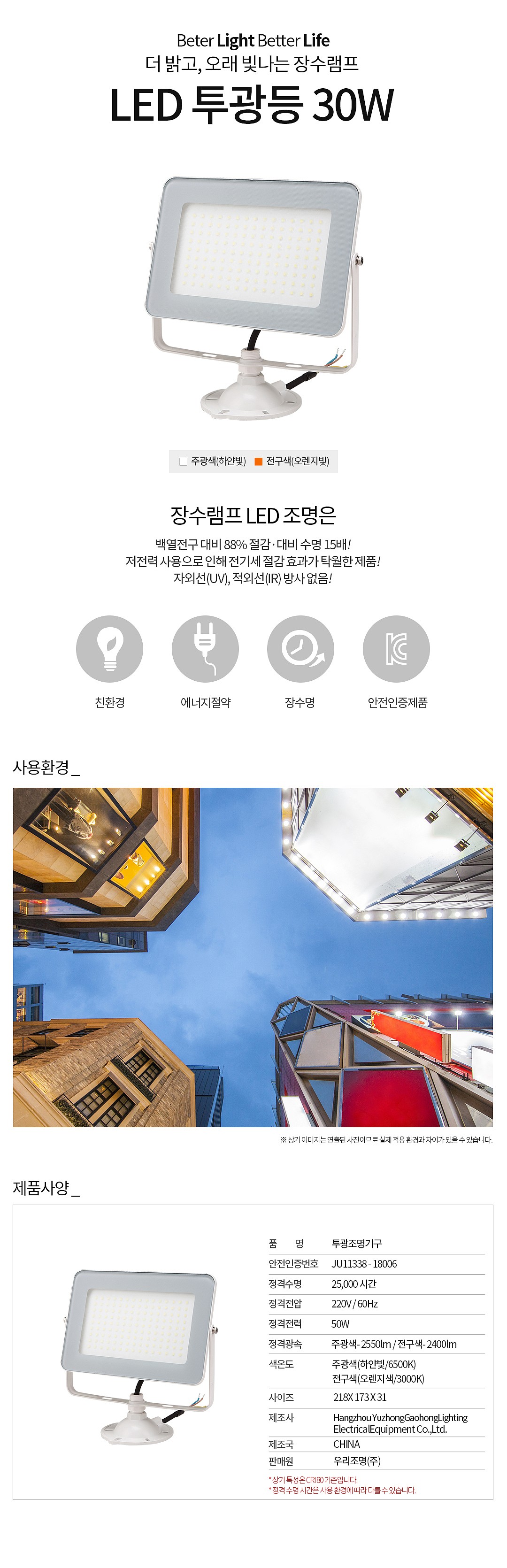 LED 사각투광기 (30W, 백색)_상세페이지