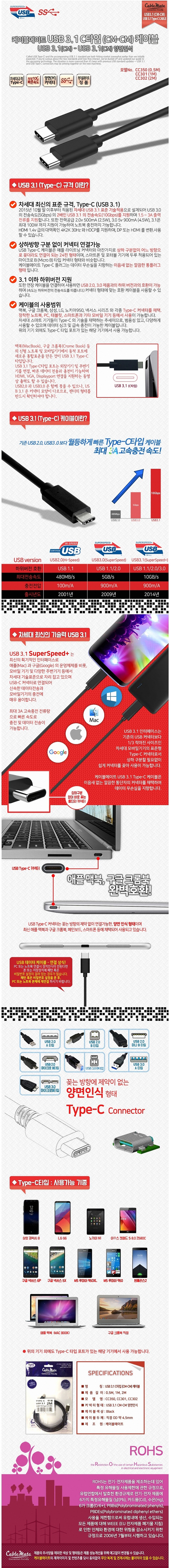 USB 3.1 C타입 to C 케이블 (CC350)_상세페이지