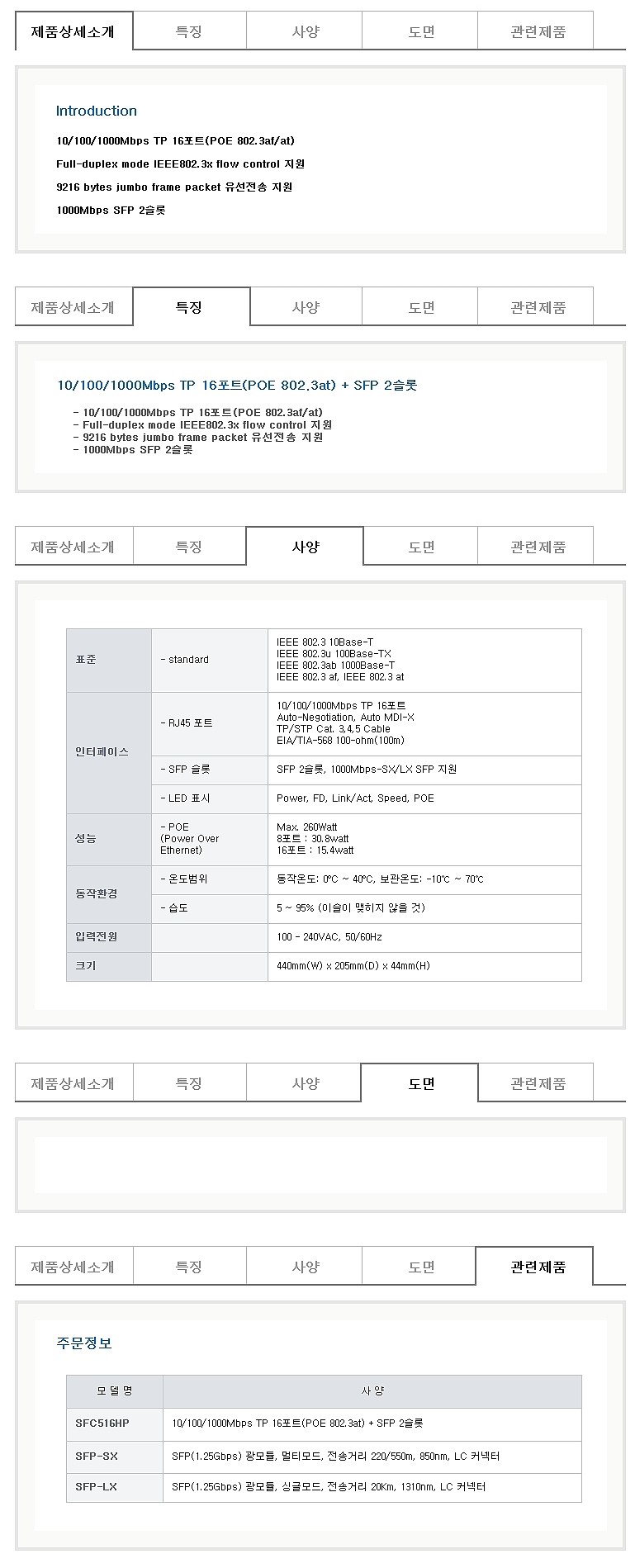 기가 PoE 16포트 스위칭 허브 (SFC516HP )_상세페이지