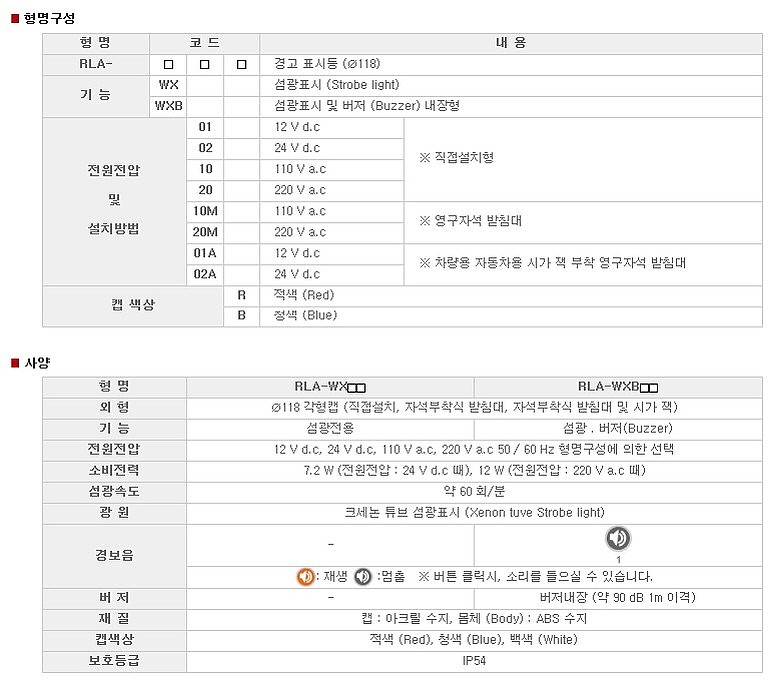 크세논 경고표시등(RLA-WXB Series)_상세페이지
