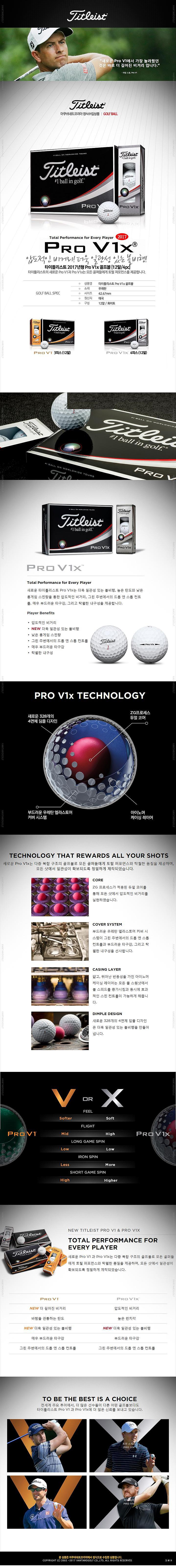 타이틀리스트 PRO V1X 4구 볼마커 세트_상세페이지