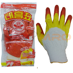 이중코팅 장갑 (황)
