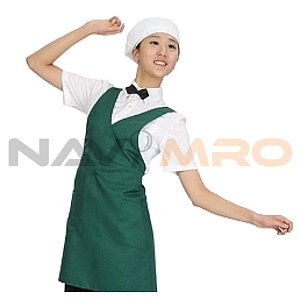 청녹 파이핑 조끼 엉덩이 앞치마