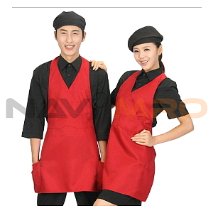 적색 미니 조끼 앞치마