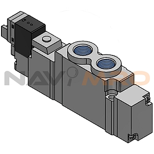 5포트 내부파일럿 직접배관 솔레노이드 (DV3000, Single, DC12V, 수직커넥터, PCB타입 무극성)