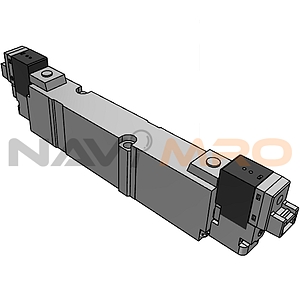 5포트 내부파일럿 베이스배관 솔레노이드 (DV3000, Closed Center, DC12V, 수평커넥터)