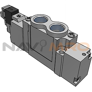 5포트 내부파일럿 직접배관 솔레노이드 (DV4000, Single, DC24V, 수형커넥터, PCB타입 리드선 제외)