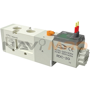 탄성체씰 5포트 파일럿 직접배관 솔레노이드 (RDS3000, 싱글, AC220V, 그로메트)