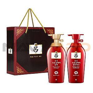 아모레 려 함빛 극손상케어 샴푸 컨디셔너 500ml 2종 세트 케이스 포함