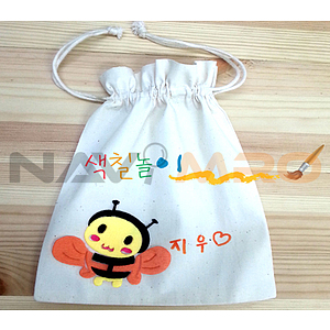 색칠놀이 순면 무지 에코 주머니