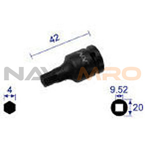 육각 렌치 소켓 (쇼트 타입) (삽입각 9.52mm)