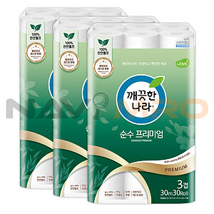 3겹 데코 순수 프리미엄 화장지