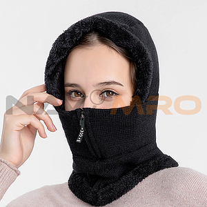 플러피 집업 넥워머 모자