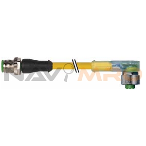 M12 male 0° / M12 female 90° A-cod. LED