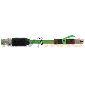 M12 male 0° D-cod. / RJ45 male 0° shielded
