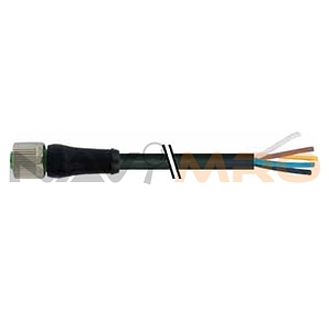 M12 Power female 0° S-cod. with cable
