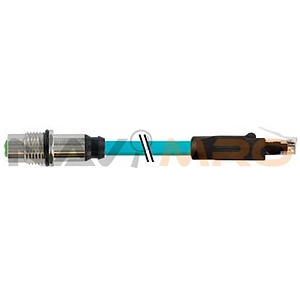 M12 fem.recept. A-cod. rear/RJ45 male 0° shielded