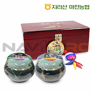 도자기꿀 선물세트 (홍삼plus토봉+도라지토봉)