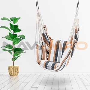 스트라이프 캔버스 해먹의자 1EA 색상 브라운
