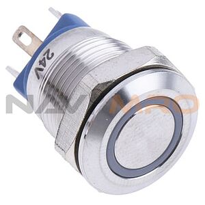 RS PRO Illuminated Momentary Push Button Switch, Panel Mount, SPST, 12mm Cutout, Green LED, 24V ac/dc, IP65, IP67