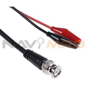 RS PRO Male BNC to Crocodile Clip x 2 Coaxial Cable, RG58/U, 50 Ω, 1.25m