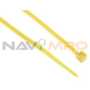 RS PRO Cable Tie, 203mm x 2.5 mm, Yellow Nylon, Pk-100